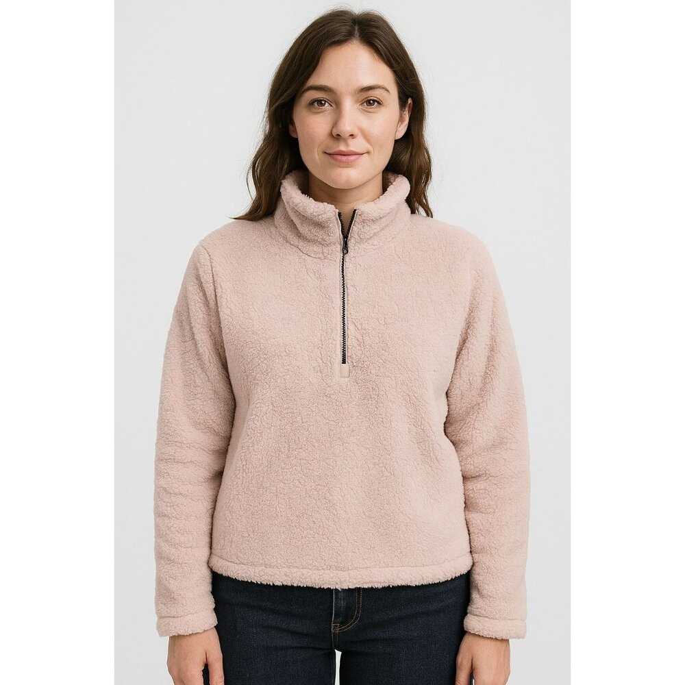 DYI Women's Tranquil 1/2 Zip Fuzzy Fleece Sweater Lavender Size Medium